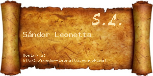Sándor Leonetta névjegykártya